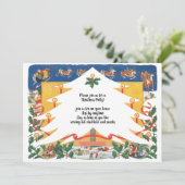 Weihnachtszeit mit dem Weihnachtsmann Einladung (Stehend Vorderseite)