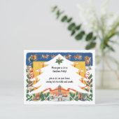 Weihnachtszeit mit dem Weihnachtsmann Postkarte (Stehend Vorderseite)