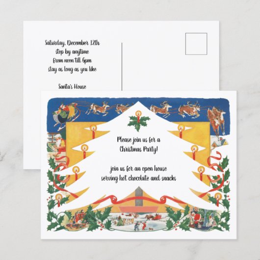 Weihnachtszeit mit dem Weihnachtsmann Postkarte (Vorne/Hinten)