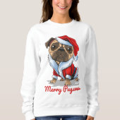 Weihnachtszeit-Mops Sweatshirt (Vorderseite)
