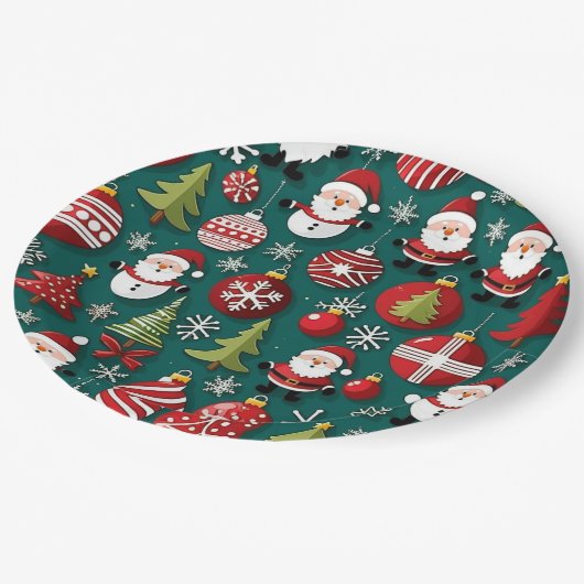 Weihnachtszeit Pappteller (Schrägansicht)