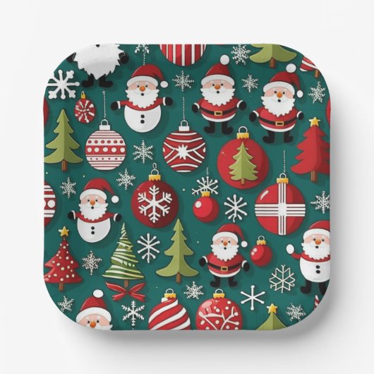 Weihnachtszeit Pappteller (Vorderseite)