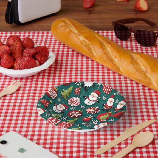 Weihnachtszeit Pappteller (Picknick)