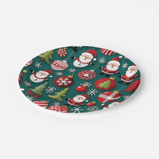 Weihnachtszeit Pappteller (Schrägansicht)