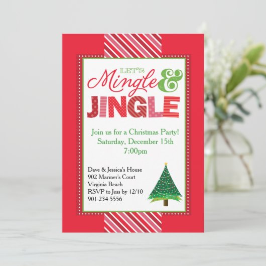Weihnachtszeit-Party Einladung (Stehend Vorderseite)