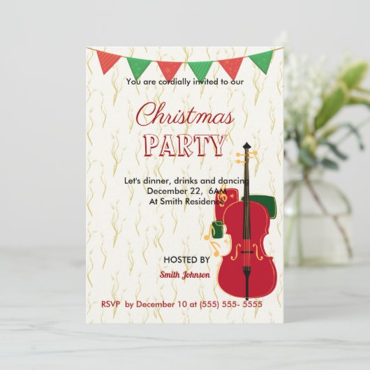 Weihnachtszeit-Party Einladung (Stehend Vorderseite)