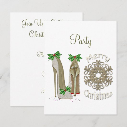 Weihnachtszeit-Party Einladung (Vorne/Hinten)