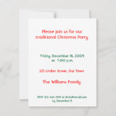 Weihnachtszeit-Party Einladung (Rückseite)