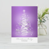 Weihnachtszeit-Party Einladung mit Baum Lila (Stehend Vorderseite)