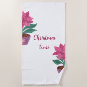 Weihnachtszeit Poinsettia im Blume Strandtuch (Vorderseite)