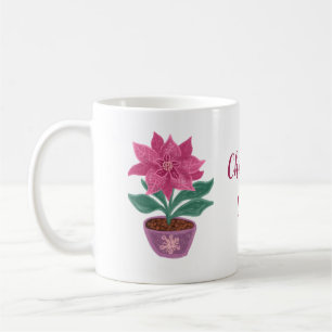 Weihnachtszeit Poinsettia in Blume Topf Tasse