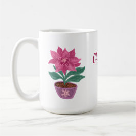 Weihnachtszeit Poinsettia in Blume Topf Tasse