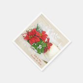 Weihnachtszeit Poinsettia und Kerze Serviette (Ecke)