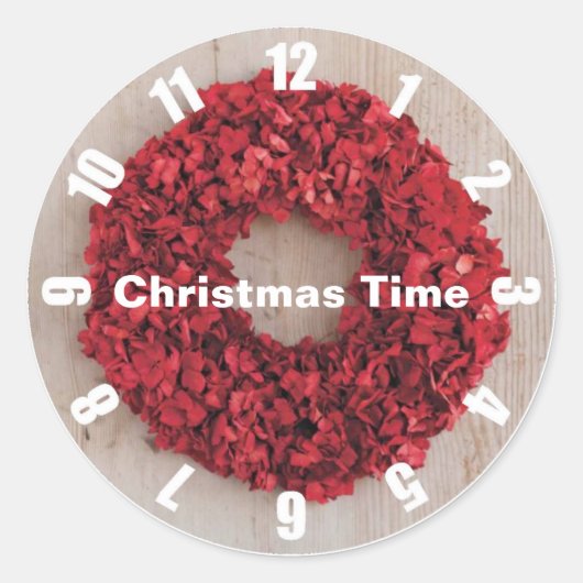 Weihnachtszeit Red Wreath Briefkleber Runder Aufkleber (Vorderseite)
