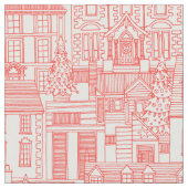 Weihnachtszeit Rote Perle Stoff (Nahaufnahme)