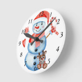 Weihnachtszeit Runde Wanduhr (Winkel)