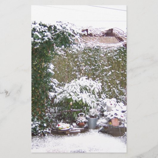Weihnachtszeit, Schnee im Garten Briefpapier (Vorderseite)