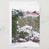 Weihnachtszeit, Schnee im Garten Briefpapier (Vorne/Hinten)