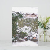 Weihnachtszeit, Schnee im Garten Briefpapier (Stehend Vorderseite)