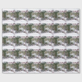 Weihnachtszeit, Schnee im Garten Geschenkpapier (Flach)