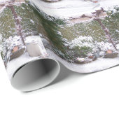 Weihnachtszeit, Schnee im Garten Geschenkpapier (Rolleneckpunkt)