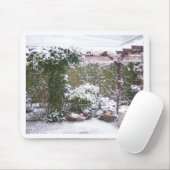 Weihnachtszeit, Schnee im Garten Mousepad (Mit Mouse)