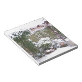 Weihnachtszeit, Schnee im Garten Notizblock (angewinkelt)