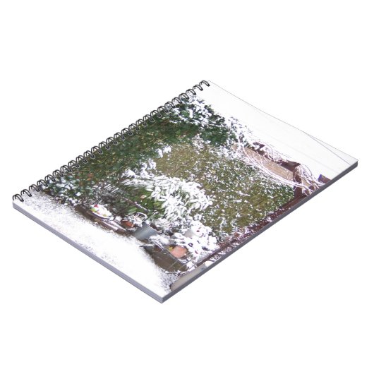 Weihnachtszeit, Schnee im Garten Notizblock (Linke Seite)