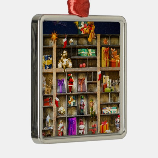 Weihnachtszeit Silbernes Ornament (Rechts)