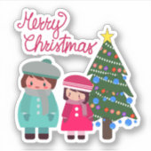Weihnachtszeit Single Aufkleber (Vorderseite)