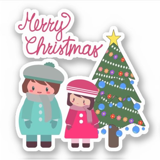 Weihnachtszeit Single Aufkleber (Vorderseite)
