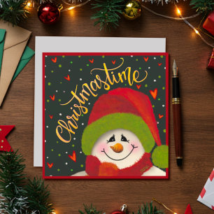 Weihnachtszeit Snowman Inspirivity Holiday Card Feiertagskarte
