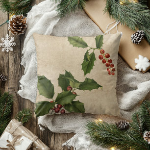 Weihnachtszeit Stechpalmenblatt Blätter Kissen