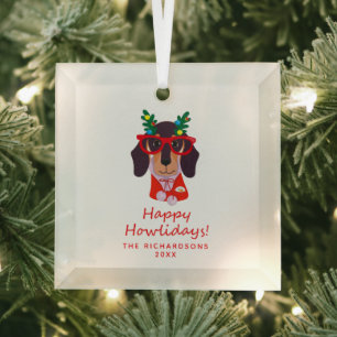 Weihnachtszeit Süßer Lustiger Hund Feiertagsbaum S Ornament Aus Glas