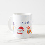 Weihnachtszeit-Tasse mit süße Tier-Freunden Kaffeetasse (Vorderseite Links)