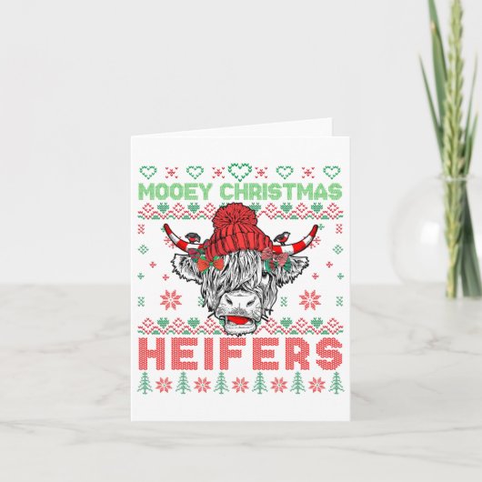 Weihnachtszeit Ugly Sweater Highland Kuh Liebe Er Karte (Vorderseite)