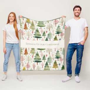Weihnachtszeit: Wald Bäume kuscheln sich zu Weihna Fleecedecke