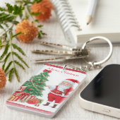Weihnachtszeit, Weihnachtsbaum und Geschenke Schlüsselanhänger (Vorderseite rechts)