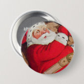 Weihnachtszeit Weihnachtsmann-Knopf Button (Vorne & Hinten)