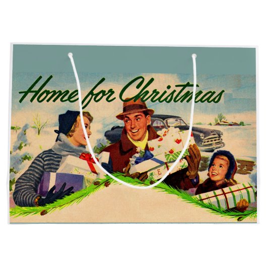 Weihnachtszeit-Zuhause Große Geschenktüte (Rückseite)