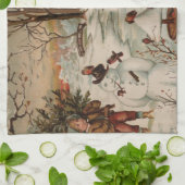 Weihnachtszeitseis Skaten Geschirrtuch (Gefaltet)