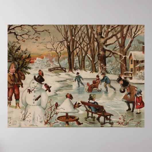 Weihnachtszeitseis Skaten Poster (Vorne)