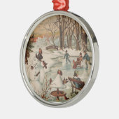 Weihnachtszeitseis Skaten Silbernes Ornament (Links)