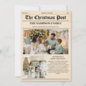 Weihnachtszeitung Foto Collage Feiertagskarte (Vorderseite)