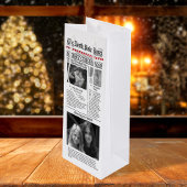 Weihnachtszeitung Foto Typografie Geschenktüte Für Weinflaschen