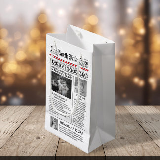 Weihnachtszeitung Foto Typografie Kleine Geschenktüte