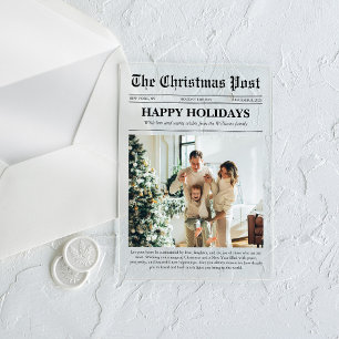 Weihnachtszeitung Jahresrückblick Familienfoto Acryleinladungen