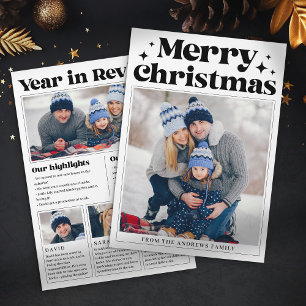 Weihnachtszeitung Jahresrückblick Familienfoto Feiertagskarte