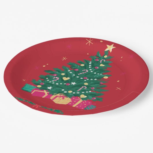 Weihnachtszeitung Pappteller (Schrägansicht)