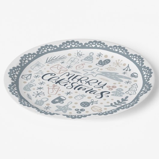 Weihnachtszeitung Pappteller (Schrägansicht)